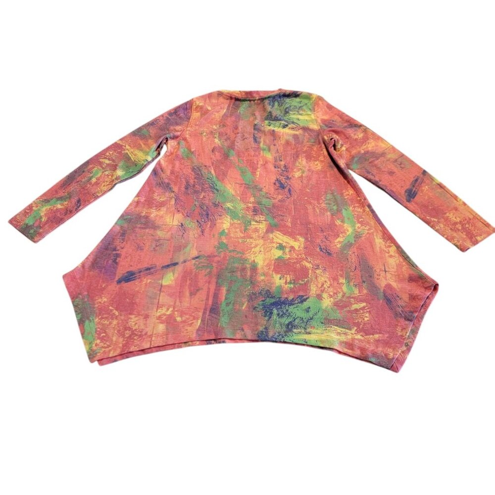 Philosophy Tunic Sunrise Brushstroke Long Sleeve‎ Knit Shirt Oversize Small 3615 - Picture 2 of 9